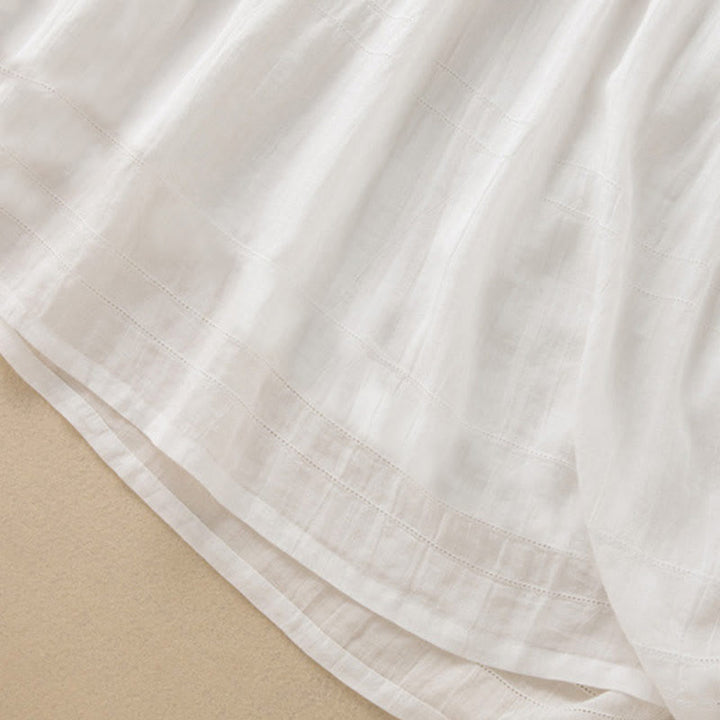 Buddha Stones Sommer-Midikleid aus Baumwolle mit V-Ausschnitt und halblangen Ärmeln - image 29