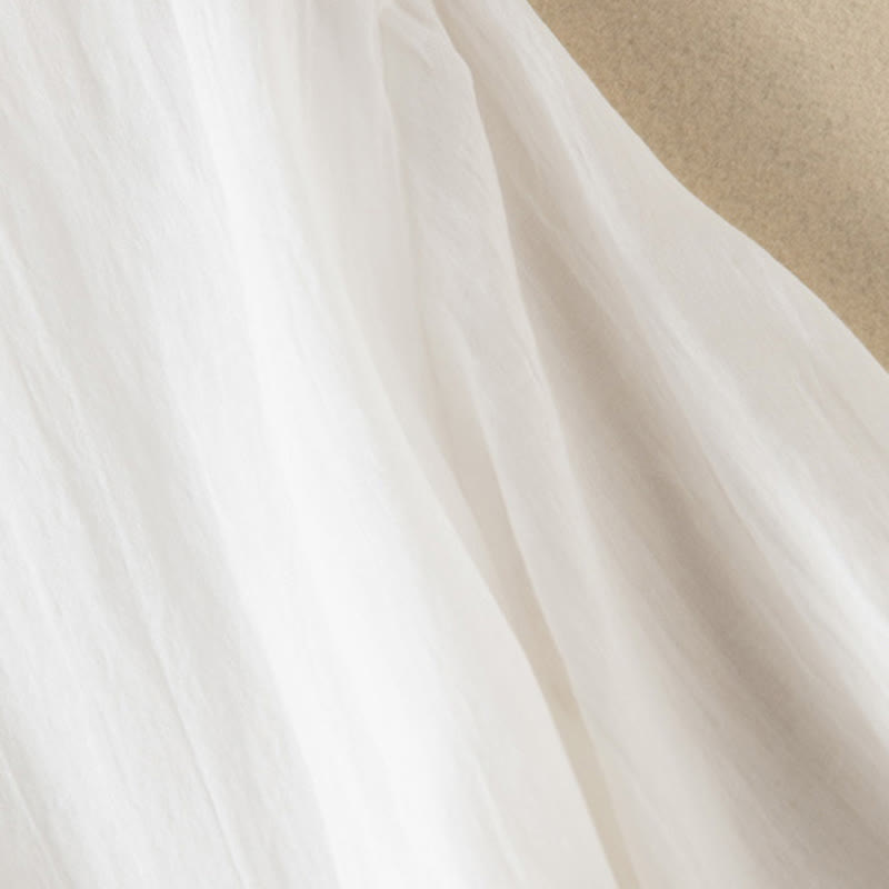 Buddha Stones Sommer-Midikleid aus Baumwolle mit V-Ausschnitt und halblangen Ärmeln - image 33