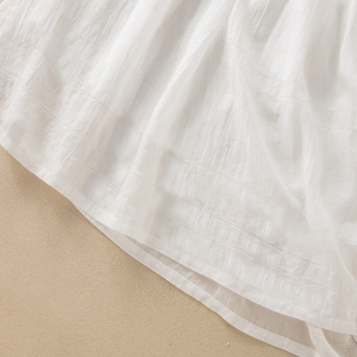 Buddha Stones Sommer-Midikleid aus Baumwolle mit V-Ausschnitt und halblangen Ärmeln - image 26