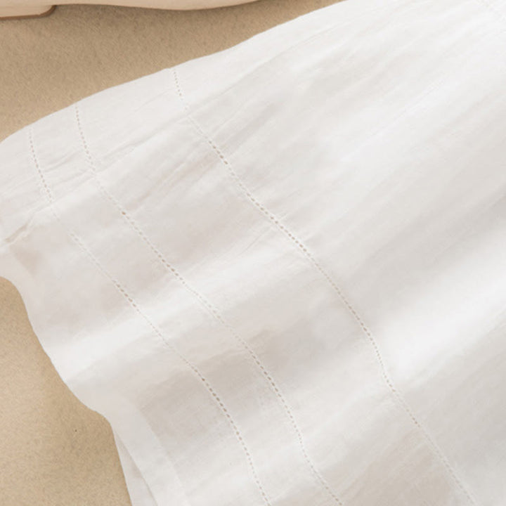 Buddha Stones Sommer-Midikleid aus Baumwolle mit V-Ausschnitt und halblangen Ärmeln - image 30