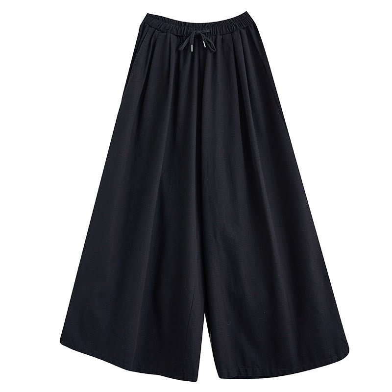 Buddha Stones Retro-Design: Damen-Hose mit weitem Bein, Schlitz und Taschen - image 21