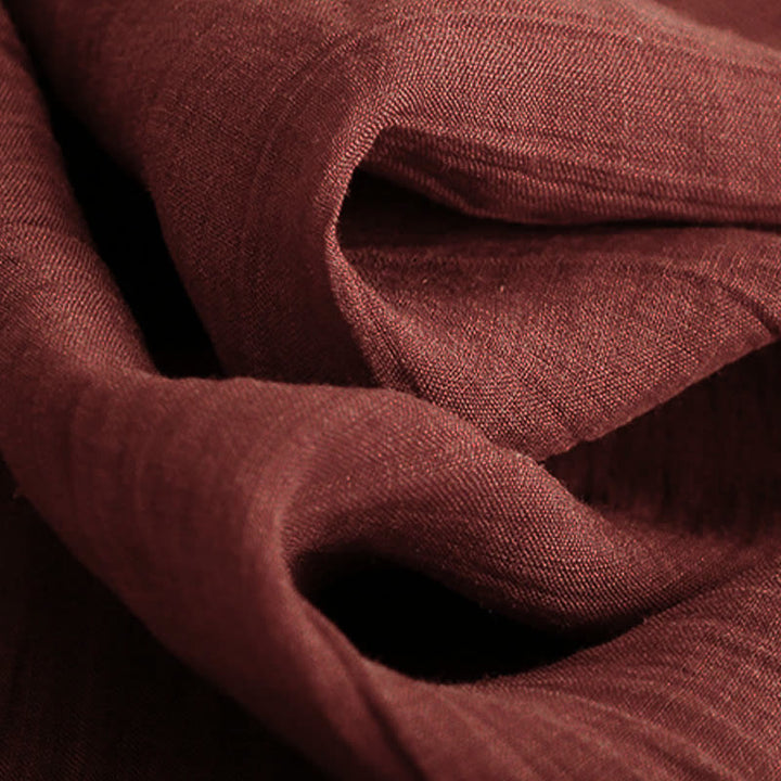 Buddha Stones Spring Pure Color Kordelzug Doppellagige Damenhose mit weitem Bein und Taschen - image 6