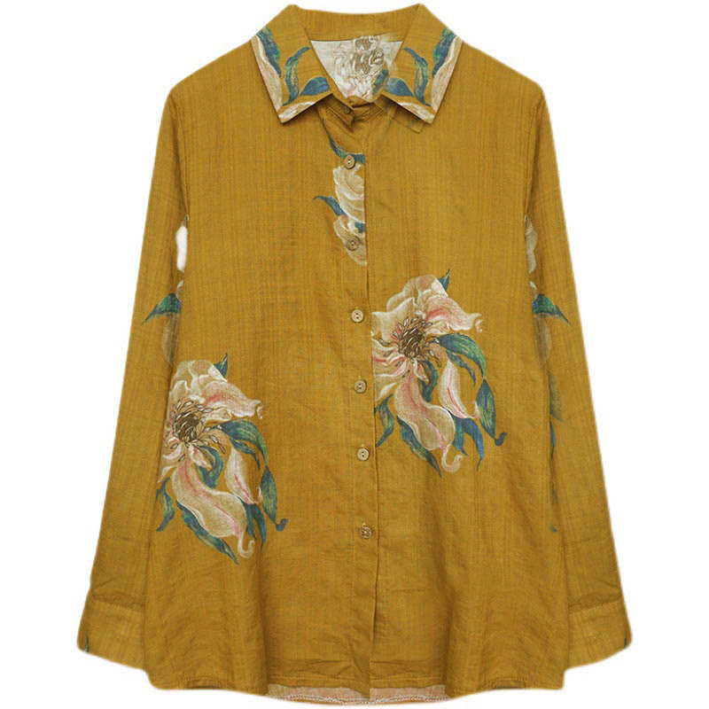 Buddha Stones Literarische künstlerische Blumendruck-Baumwollkleidung - image 13