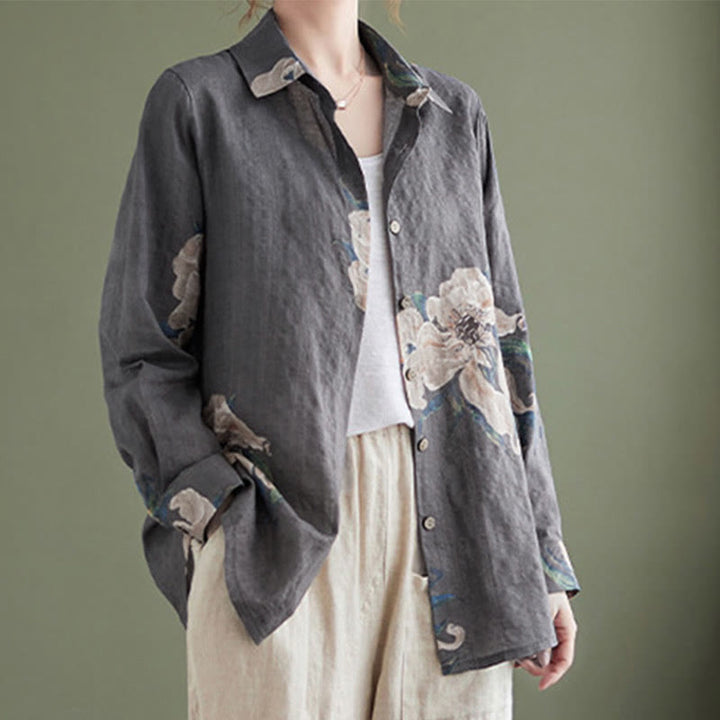 Buddha Stones Literarische künstlerische Blumendruck-Baumwollkleidung - image 23