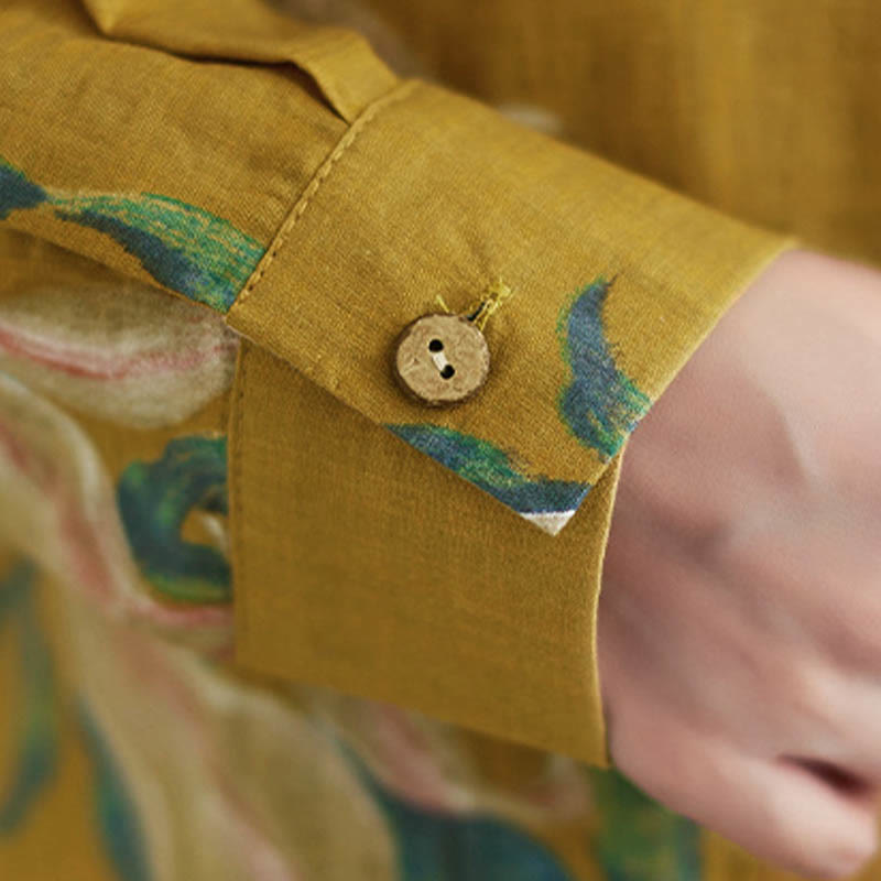 Buddha Stones Literarische künstlerische Blumendruck-Baumwollkleidung - image 18