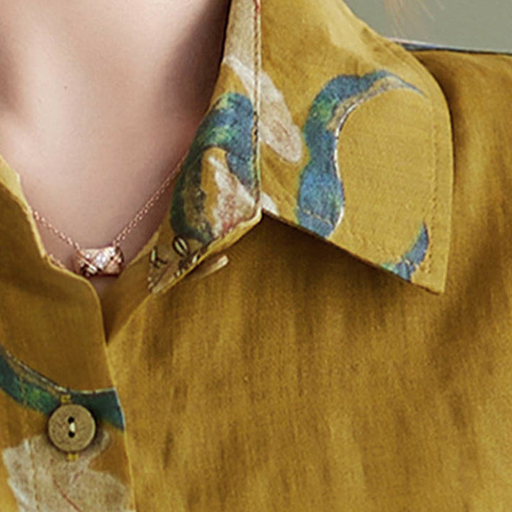 Buddha Stones Literarische künstlerische Blumendruck-Baumwollkleidung - image 19