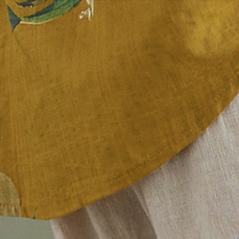 Buddha Stones Literarische künstlerische Blumendruck-Baumwollkleidung - image 16