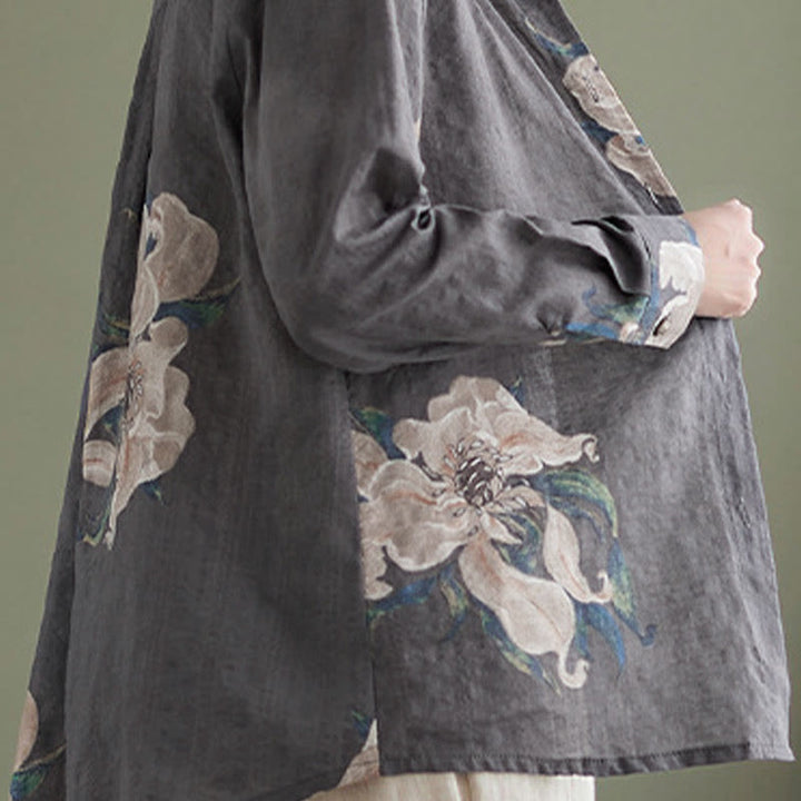 Buddha Stones Literarische künstlerische Blumendruck-Baumwollkleidung - image 29