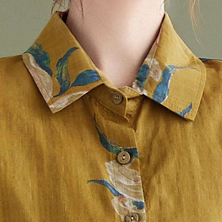 Buddha Stones Literarische künstlerische Blumendruck-Baumwollkleidung - image 17