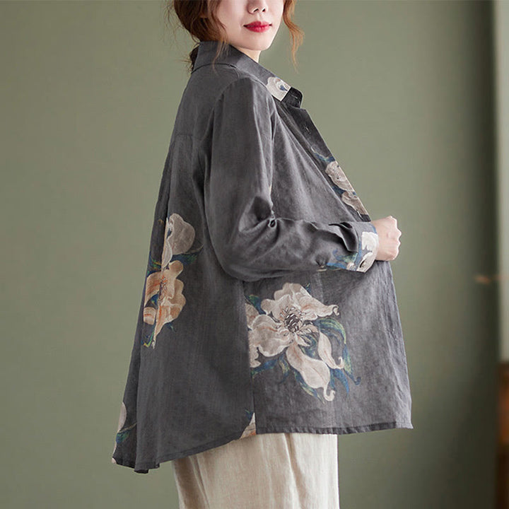 Buddha Stones Literarische künstlerische Blumendruck-Baumwollkleidung - image 21