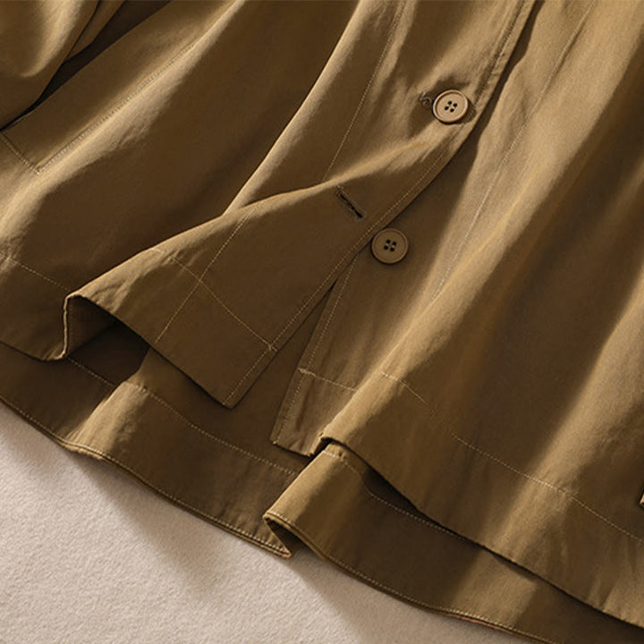 Buddha Stones Damen-Baumwolljacke mit Kapuze, langen Ärmeln und Taschen in reinen Farben - image 4