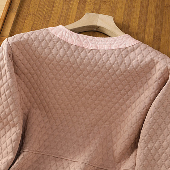 Buddha Stones Retro Plain Damen Langarmjacke aus Baumwolle mit Taschen - image 9