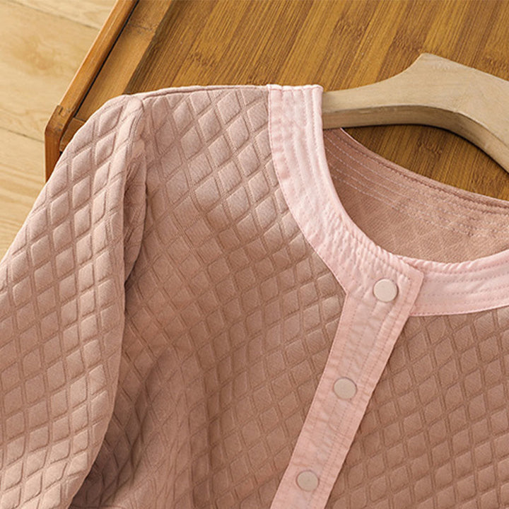 Buddha Stones Retro Plain Damen Langarmjacke aus Baumwolle mit Taschen - image 12