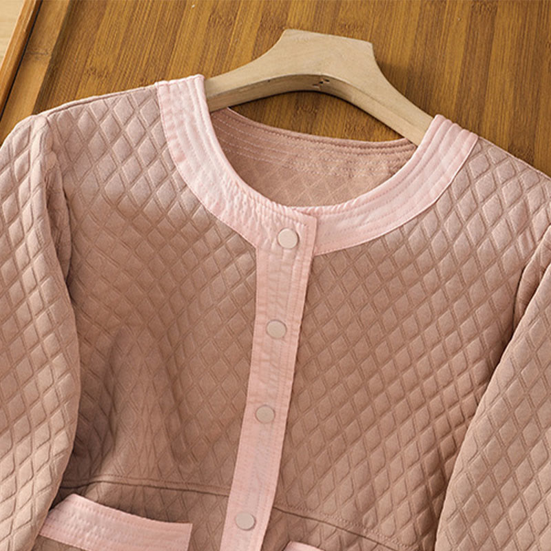 Buddha Stones Retro Plain Damen Langarmjacke aus Baumwolle mit Taschen - image 10