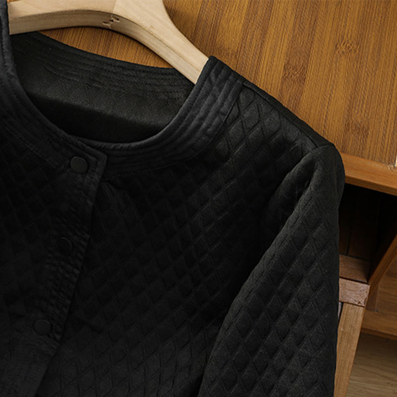 Buddha Stones Retro Plain Damen Langarmjacke aus Baumwolle mit Taschen - image 19