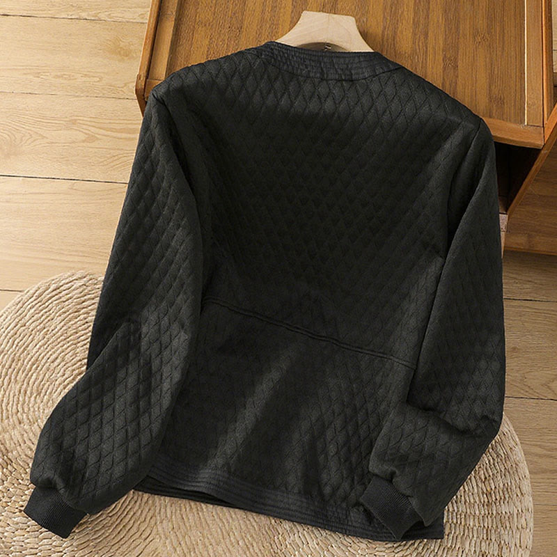 Buddha Stones Retro Plain Damen Langarmjacke aus Baumwolle mit Taschen - image 16