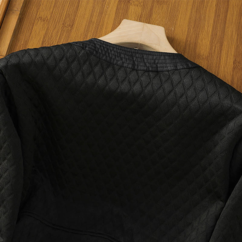 Buddha Stones Retro Plain Damen Langarmjacke aus Baumwolle mit Taschen - image 20