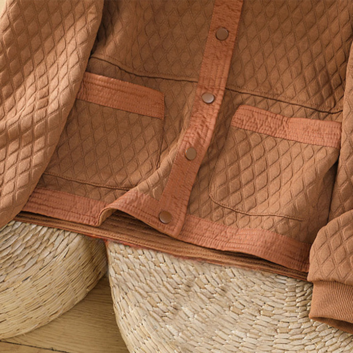 Buddha Stones Retro Plain Damen Langarmjacke aus Baumwolle mit Taschen - image 24