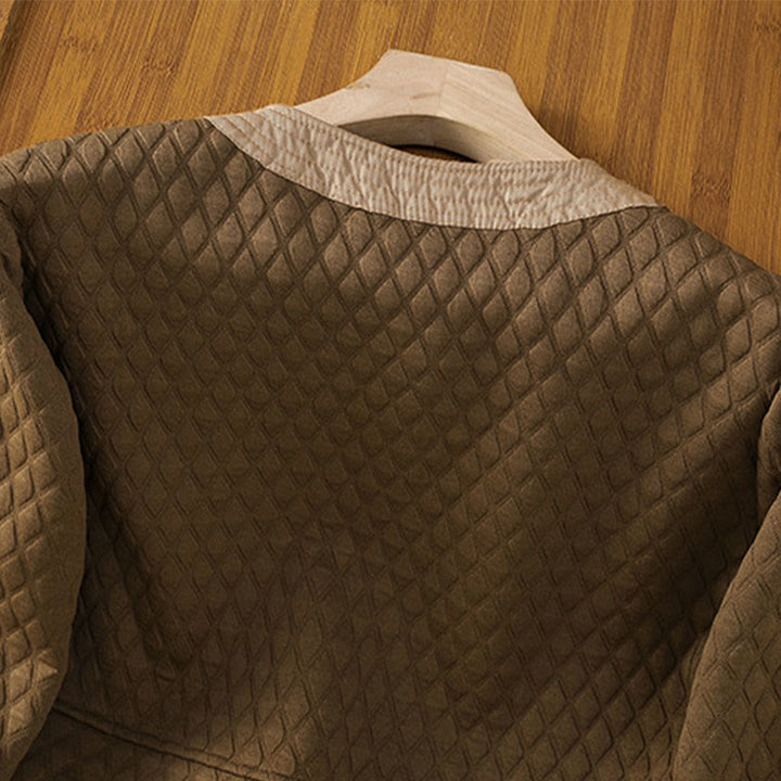 Buddha Stones Retro Plain Damen Langarmjacke aus Baumwolle mit Taschen - image 33