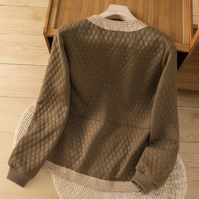 Buddha Stones Retro Plain Damen Langarmjacke aus Baumwolle mit Taschen - image 29