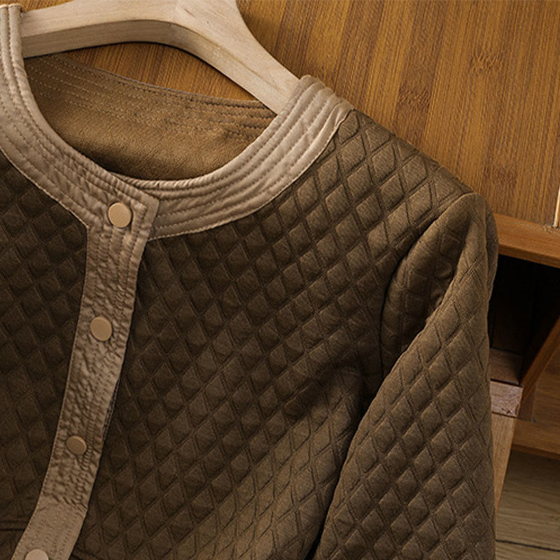 Buddha Stones Retro Plain Damen Langarmjacke aus Baumwolle mit Taschen - image 32