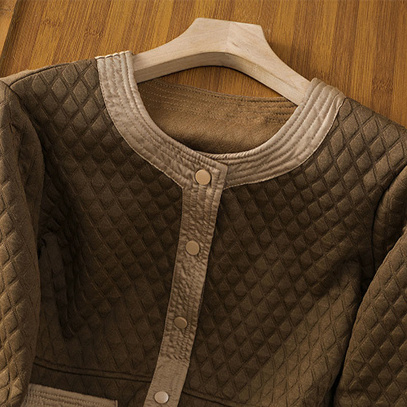 Buddha Stones Retro Plain Damen Langarmjacke aus Baumwolle mit Taschen - image 31