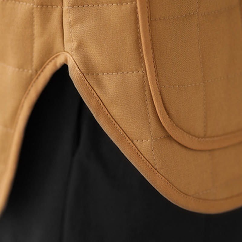 Buddha Stones Retro Plain Damen Dicker Baumwollmantel Langarmjacke mit Taschen - image 26
