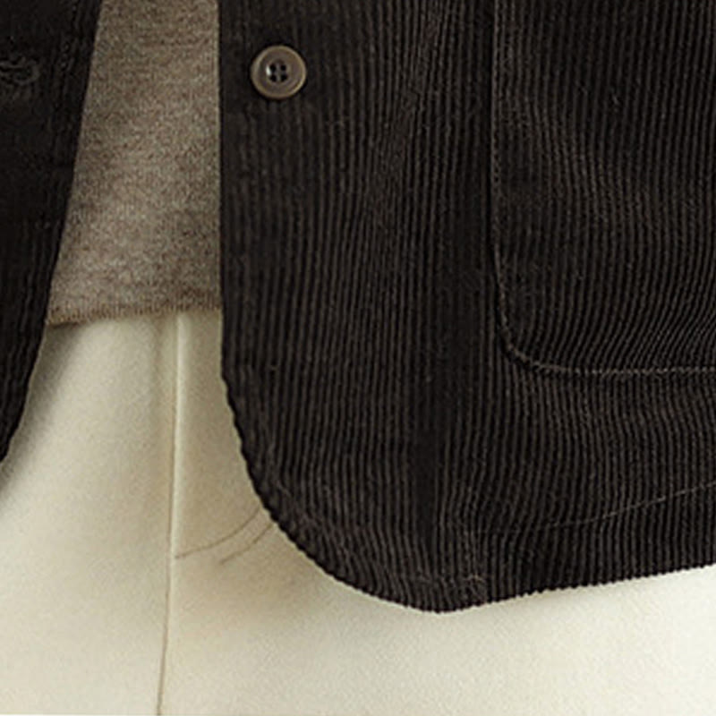 Buddha Stones Corduroy Buttons Damen Ärmellose Baumwollweste mit Taschen - image 14