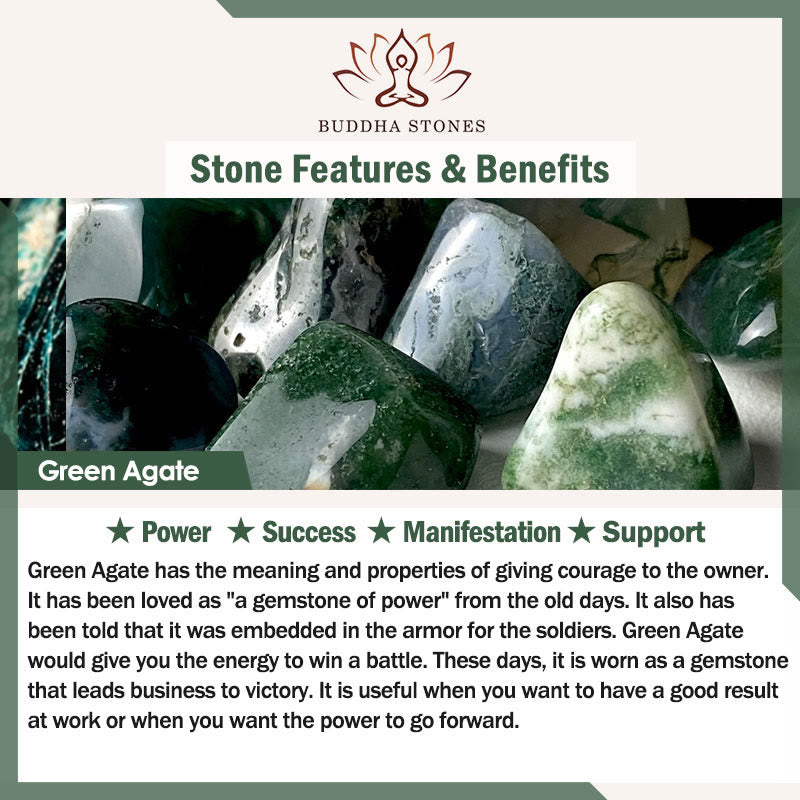 Buddha Stones Natur-Achat-Stein Hai Weisheitsarmband - image 14