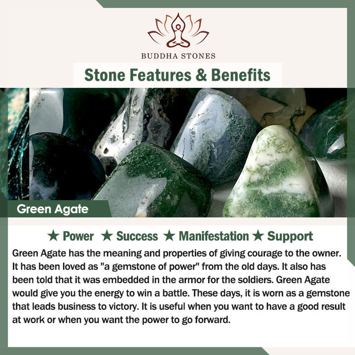Buddha Stones Natur-Achat-Stein Hai Weisheitsarmband - image 14