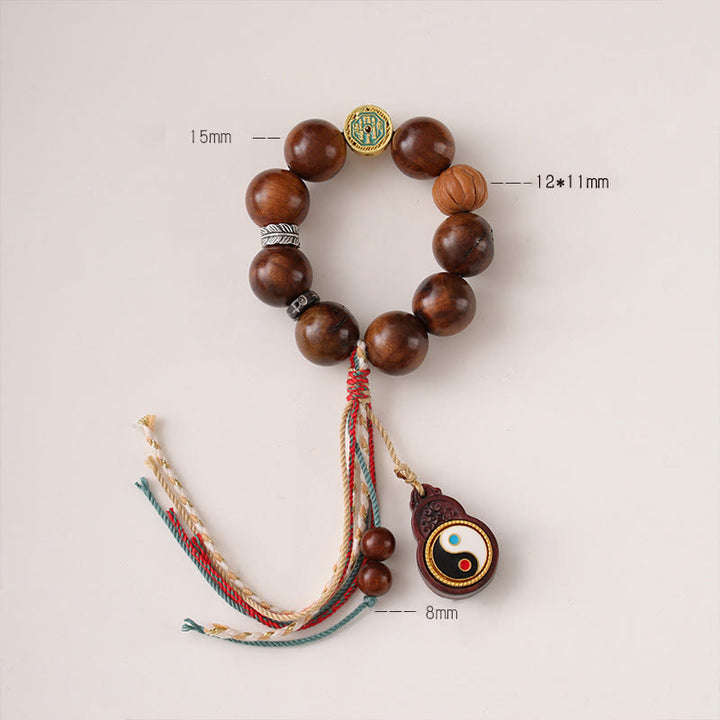 Buddha Stones Tibet Lightning Struck Jujube Wood Yin Yang Glücksarmband - image 8
