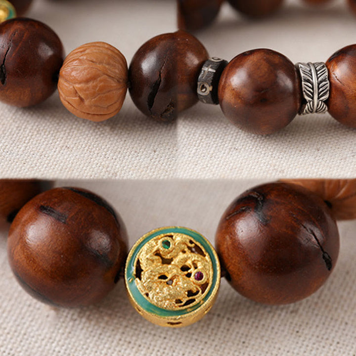 Buddha Stones Tibet Lightning Struck Jujube Wood Yin Yang Glücksarmband - image 12
