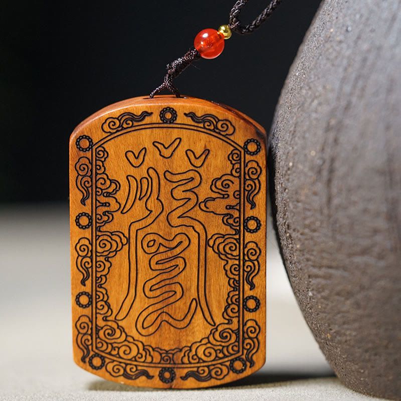 Buddha Stones, vom Blitz getroffen, Jujube-Holz, Drache, Yin Yang, Bagua, Schutz, Halskette, Anhänger - image 5