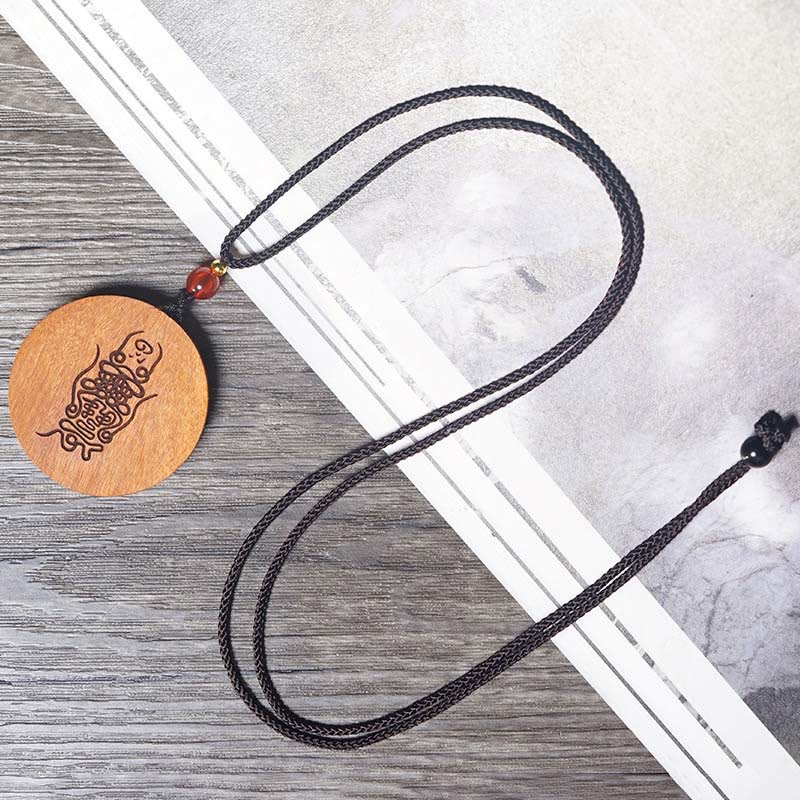 Buddha Stones, vom Blitz getroffen, Jujube-Holz, Yin Yang, Bagua, Glücks-Halskettenanhänger - image 10