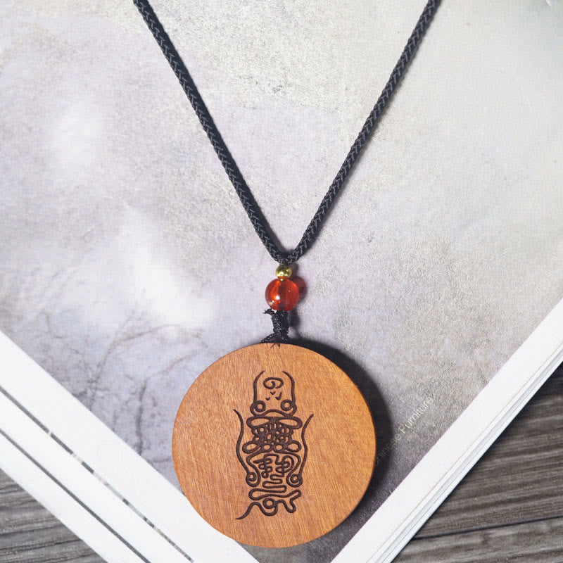 Buddha Stones, vom Blitz getroffen, Jujube-Holz, Yin Yang, Bagua, Glücks-Halskettenanhänger - image 12