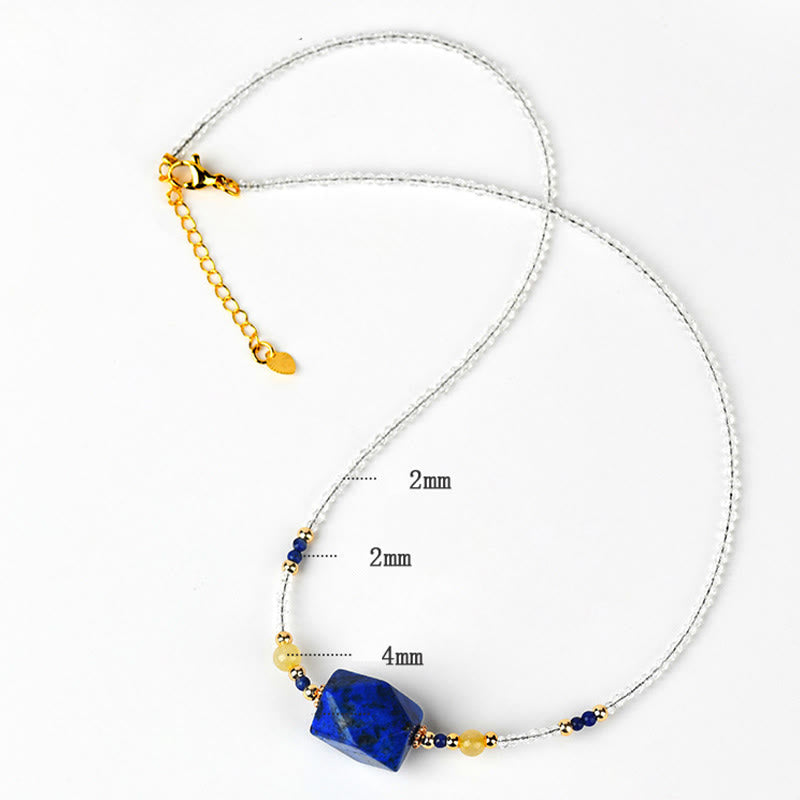 Buddha Stones ​​Weiße Kristall-Lazurit-Lapis-Lazuli-Heilmeditations-Halskette Anhänger - image 6