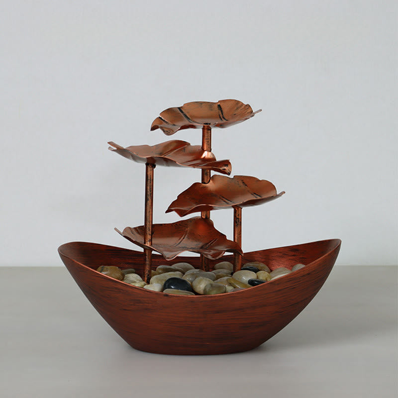 Buddha Stones, Lotusblatt-förmiger Wasserfallbrunnen, Tischornamente mit LED-Licht, Home-Office-Desktop-Dekoration - image 21