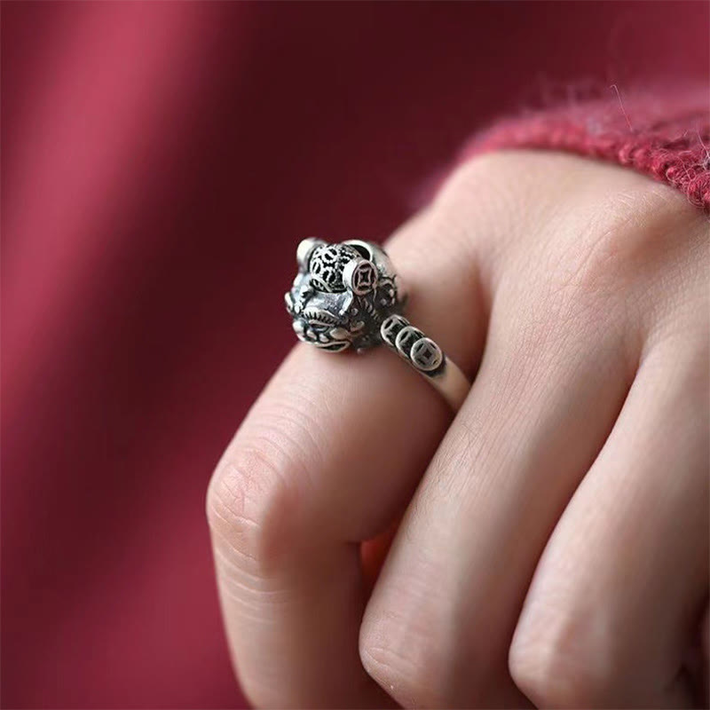 Buddha Stones Lucky FengShui PiXiu Kupfermünze Drehbarer Ring - image 2