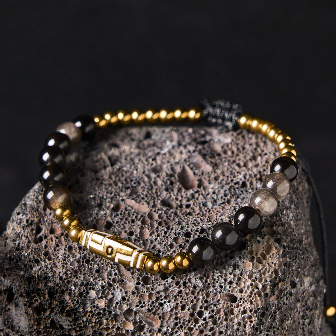 Buddha Stones Niedliches Knochenmuster Tigerauge Mut Perlen Armband - image 7