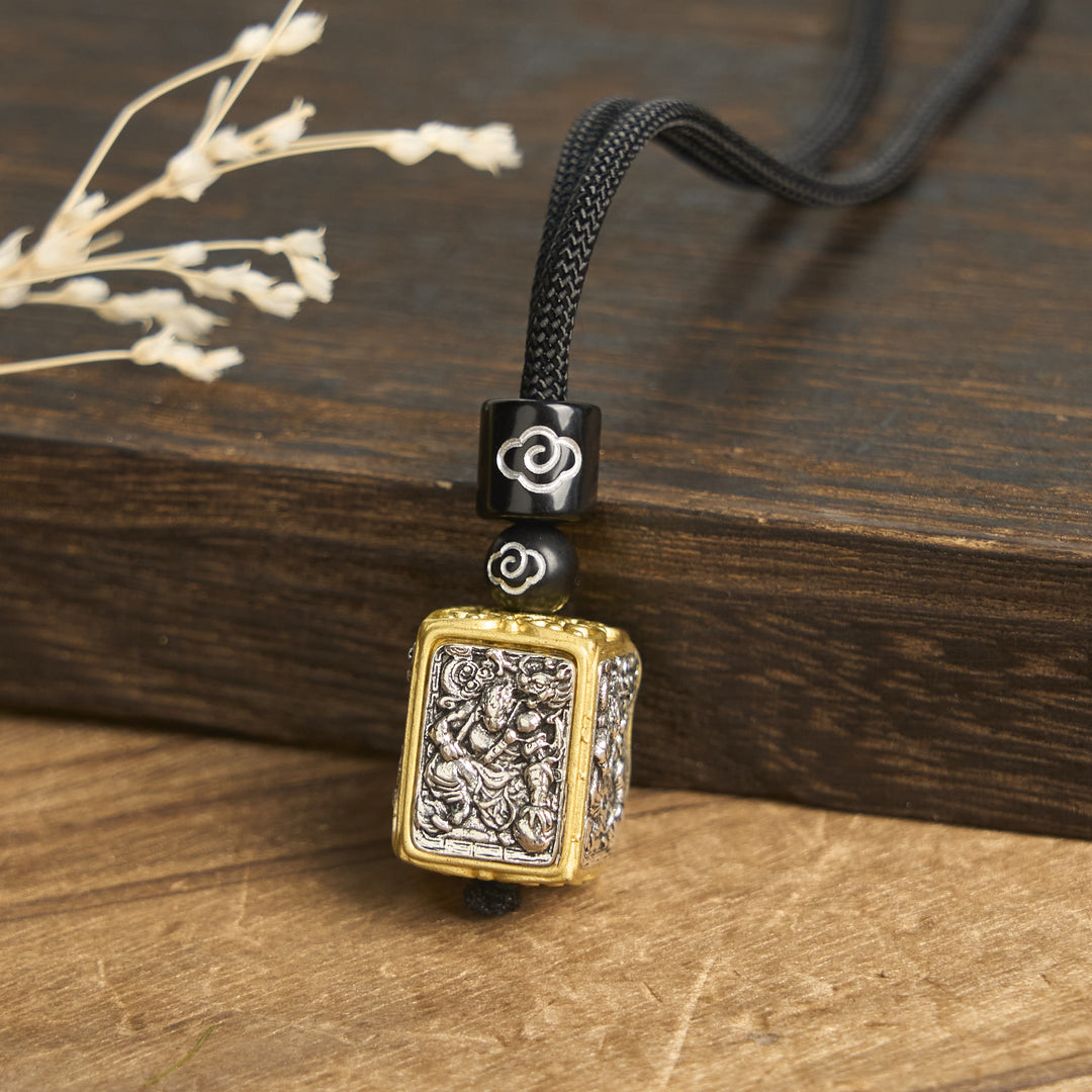 Buddha Stones, tibetische Zakiram, Göttin des Reichtums, Schutzseil, quadratischer Halskettenanhänger - Mythisches Tier - image 7