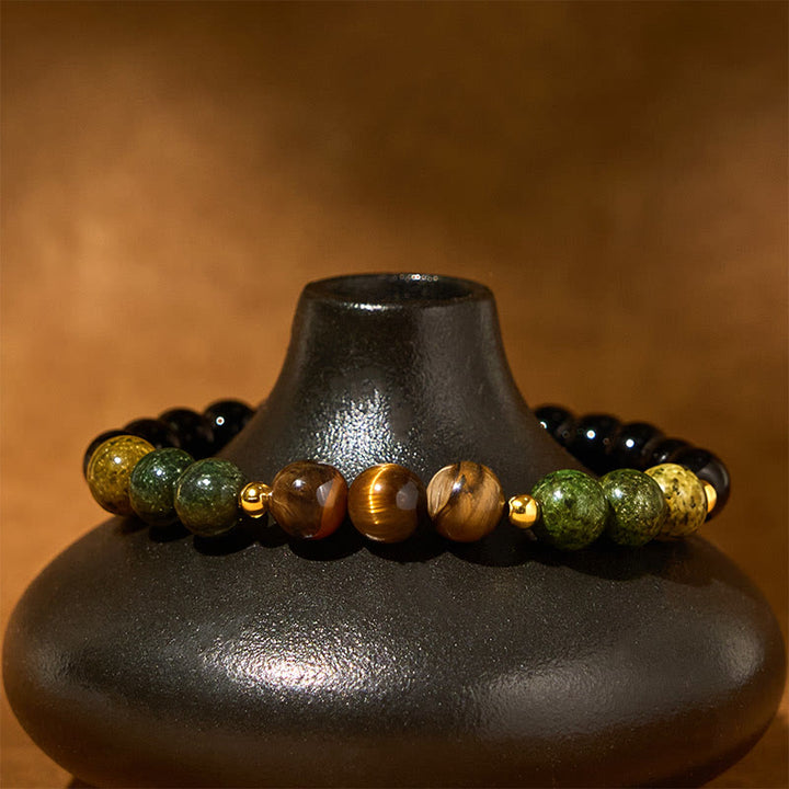 Buddha Stones, Türkis, Tigerauge, Perlen, Glas, Balance, Gelassenheitsarmband - image 3