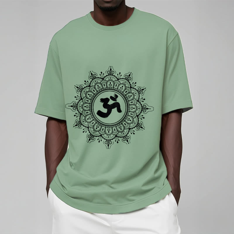 Buddha Stones ​​Symmetrie Mandala Om Symbol Muster T-Shirt Baumwolle T-shirt - image 16