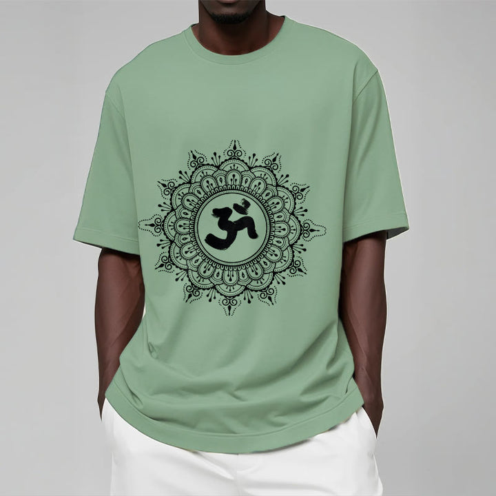 Buddha Stones ​​Symmetrie Mandala Om Symbol Muster T-Shirt Baumwolle T-shirt - image 16