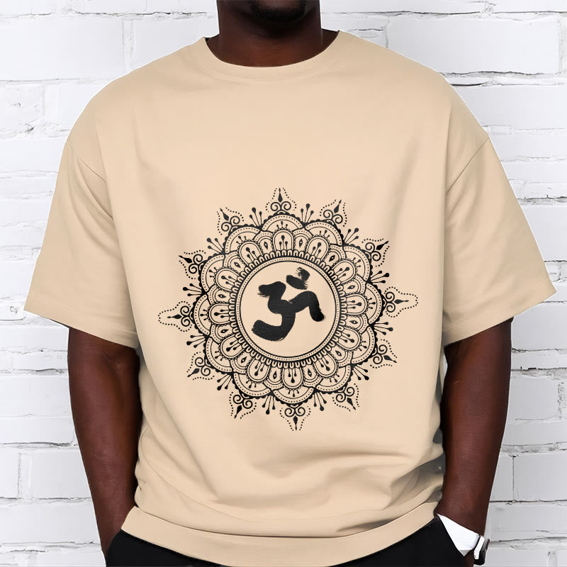 Buddha Stones ​​Symmetrie Mandala Om Symbol Muster T-Shirt Baumwolle T-shirt - image 12