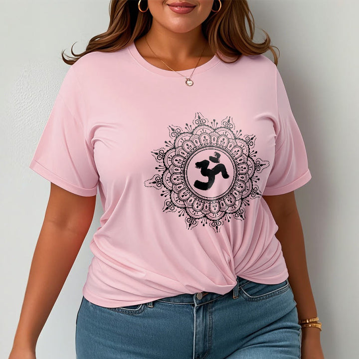 Buddha Stones ​​Symmetrie Mandala Om Symbol Muster T-Shirt Baumwolle T-shirt - image 14
