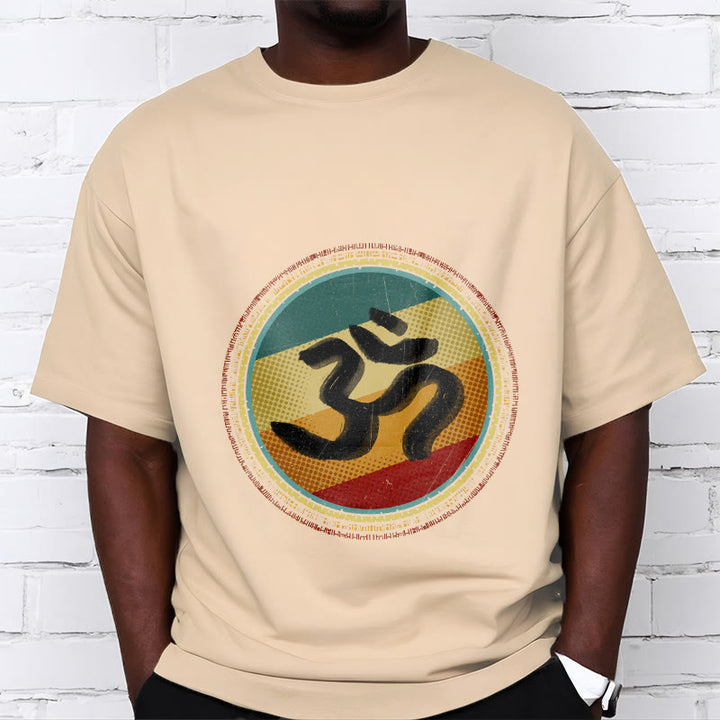 Buddha Stones, leuchtende Farben, einfaches kreisförmiges Mandala-Muster, Om-Symbol, T-Shirt aus Baumwolle - image 10