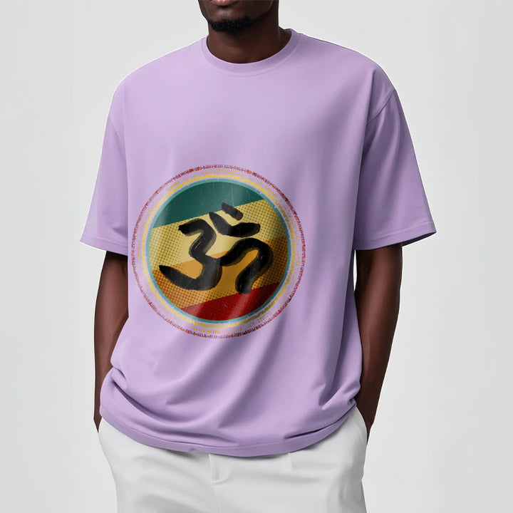 Buddha Stones, leuchtende Farben, einfaches kreisförmiges Mandala-Muster, Om-Symbol, T-Shirt aus Baumwolle - image 18