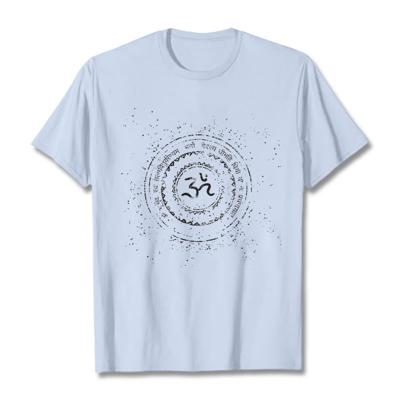 Buddha Stones ​​Mandala Om Symbol Mantra Muster T-Shirt Baumwolle T-shirt - Hellcyan - 2XL - image 18
