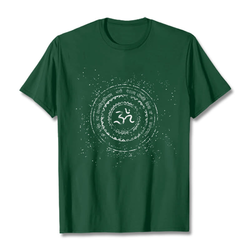 Buddha Stones ​​Mandala Om Symbol Mantra Muster T-Shirt Baumwolle T-shirt - WaldGrün - 2XL - image 11