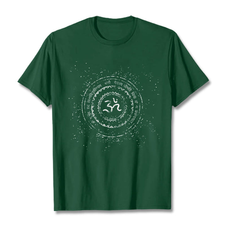 Buddha Stones ​​Mandala Om Symbol Mantra Muster T-Shirt Baumwolle T-shirt - WaldGrün - 2XL - image 11